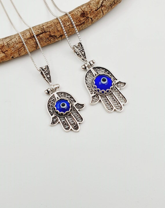 Hamsa Judaica Ciondolo Collana Cabala Malocchio Ciondolo Hamsa Judaica Ciondolo Collana Cabala Malocchio Ciondolo
