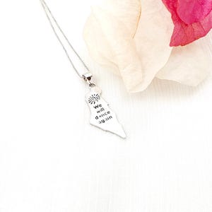 Israel Map Halsketten-Anhänger 925 Sterling Silber, Wir werden wieder tanzen, Jüdische Ijudaica Schmuck Geschenk, Land Anhänger
