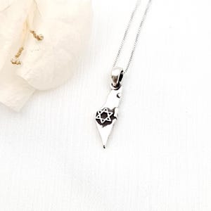 Collier carte d'Israël, étoile de David, pendentif carte d'Israël en argent sterling 925, cadeau bijoux juifs, bijoux judaïques
