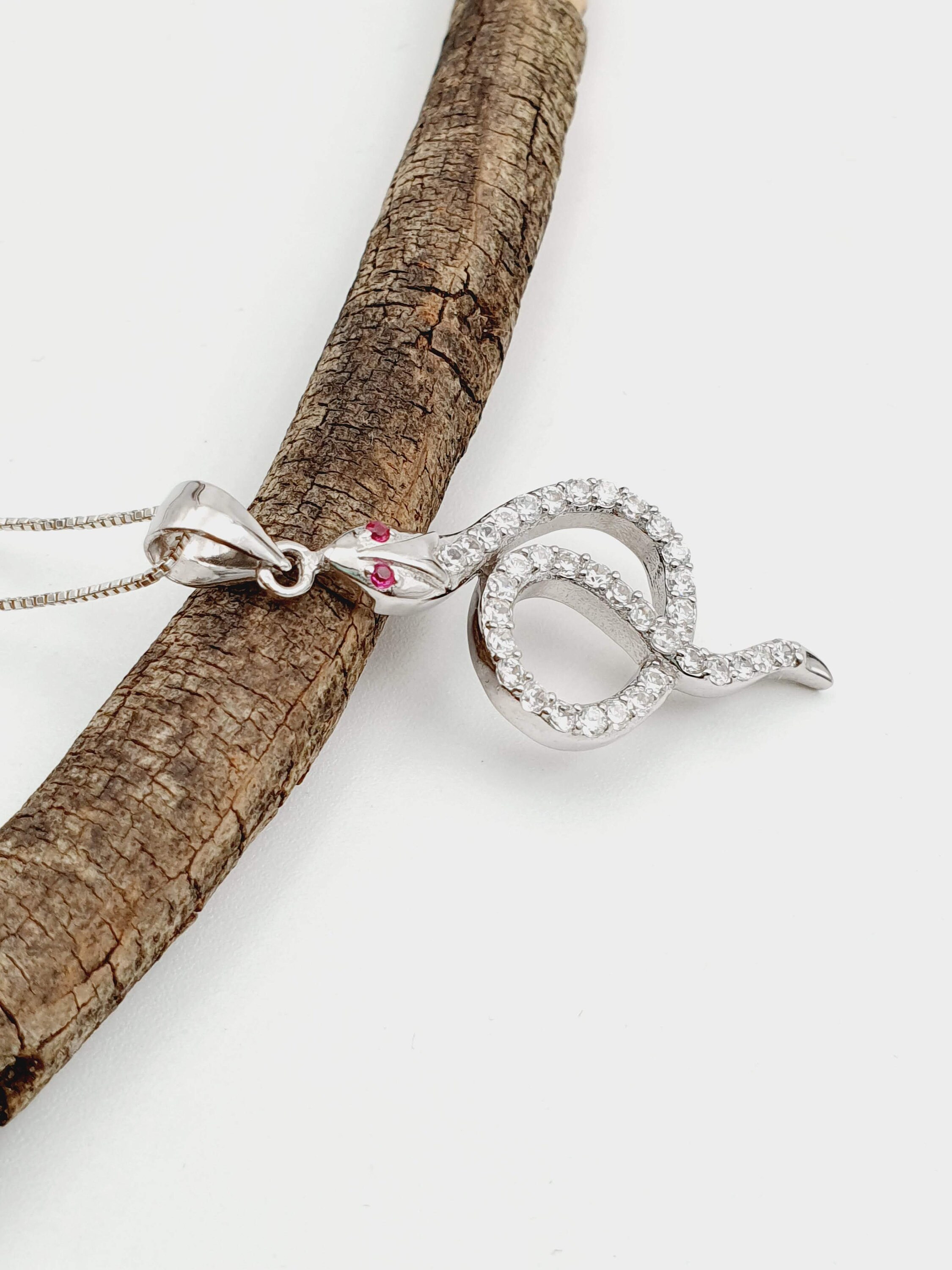 Sterling Silver Snake Pendant Necklace: CZ Crystal Snake Charm - Etsy Sterling Silver Snake Pendant Necklace: CZ Crystal Snake Charm - Etsy