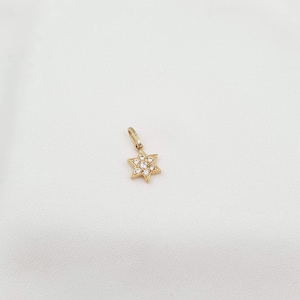 Vintage 14K Yellow Gold Star of David Pendant, Solid Gold Magen David, Judaica Jewish Jewelry 2000&#39;s