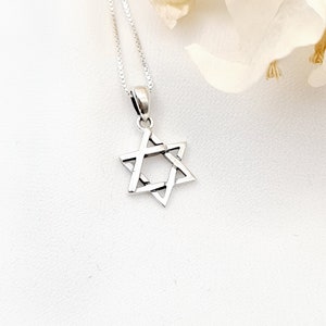 Star Of David Necklace 925 Sterling Silver, David Star Pendant Necklace, Magen David Pendant, Judaica Jewish Jewelry