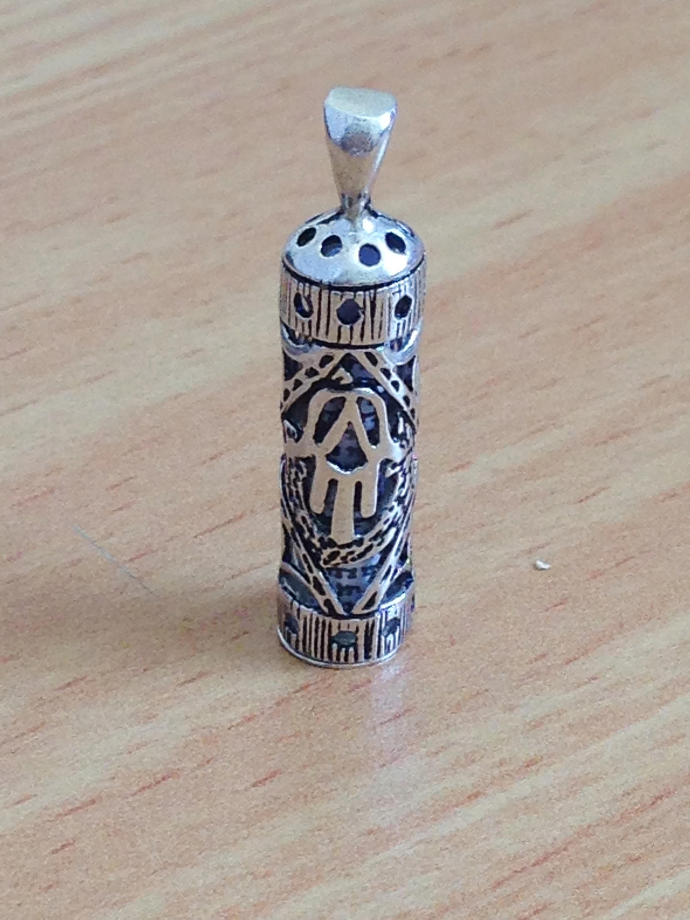 Mezuzah Necklace with Scroll Mezuzah Case Pendant Sterling | Etsy