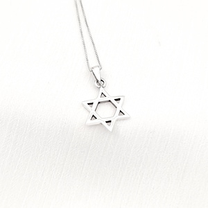 Winziger Davidstern Halskette, 925 Sterling Silber Magen David Jüdischer Stern Anhänger, Jüdischer Religiöser Jewellery Schmuck - Österreich