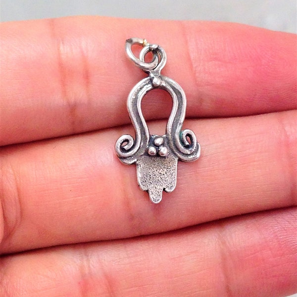 Vintage Hamsa Pendant Necklace, Vintage Jewelry Fatima Hand, Gift for her