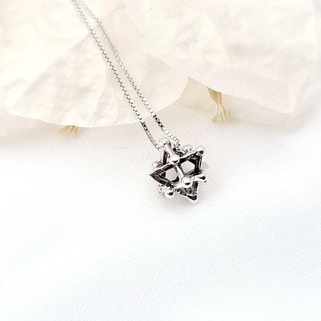 Kabbalah Merkabah Star Pendant – 3D Sterling Silver Jewish Star Necklace