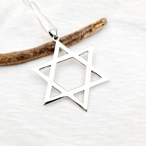 Star Of David Necklace Pendant ,925 Sterling Silver Magen David, X-Large Men's Star Of David