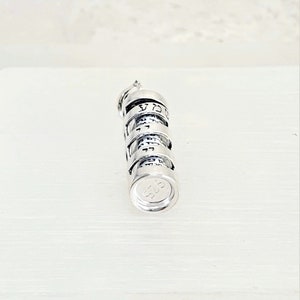 925 Sterling Silver Mezuzah Pendant Necklace with Scroll, Shema Israel image 6