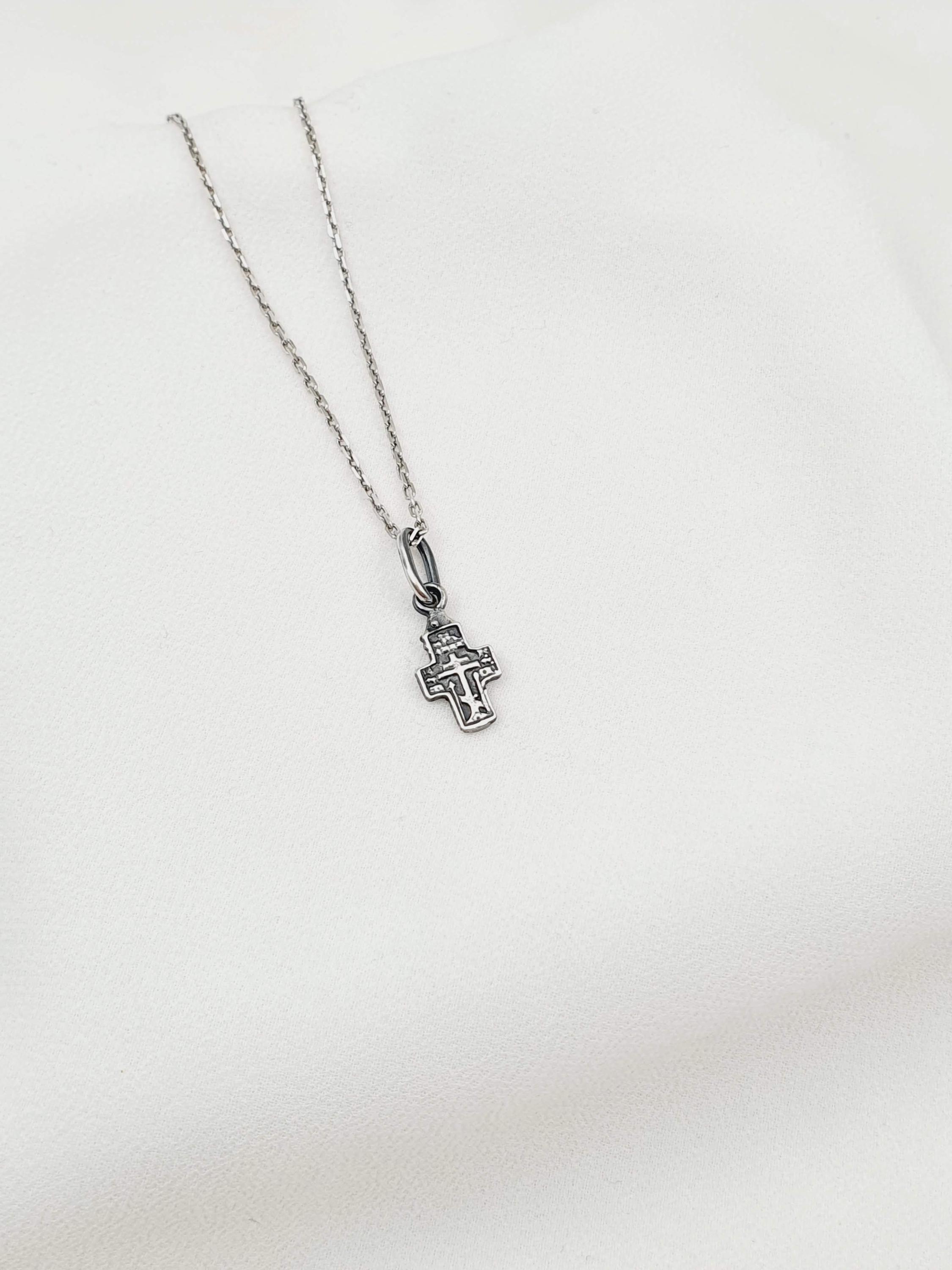 NKlaus Croix en argent Croix 925 argent sterling argent orthodoxe pendentif baptême k81