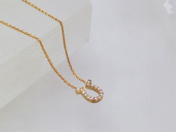 〈leah alexandra〉Tiny Horseshoe Necklace ゴールド シルバー Tiny Horseshoe Necklace