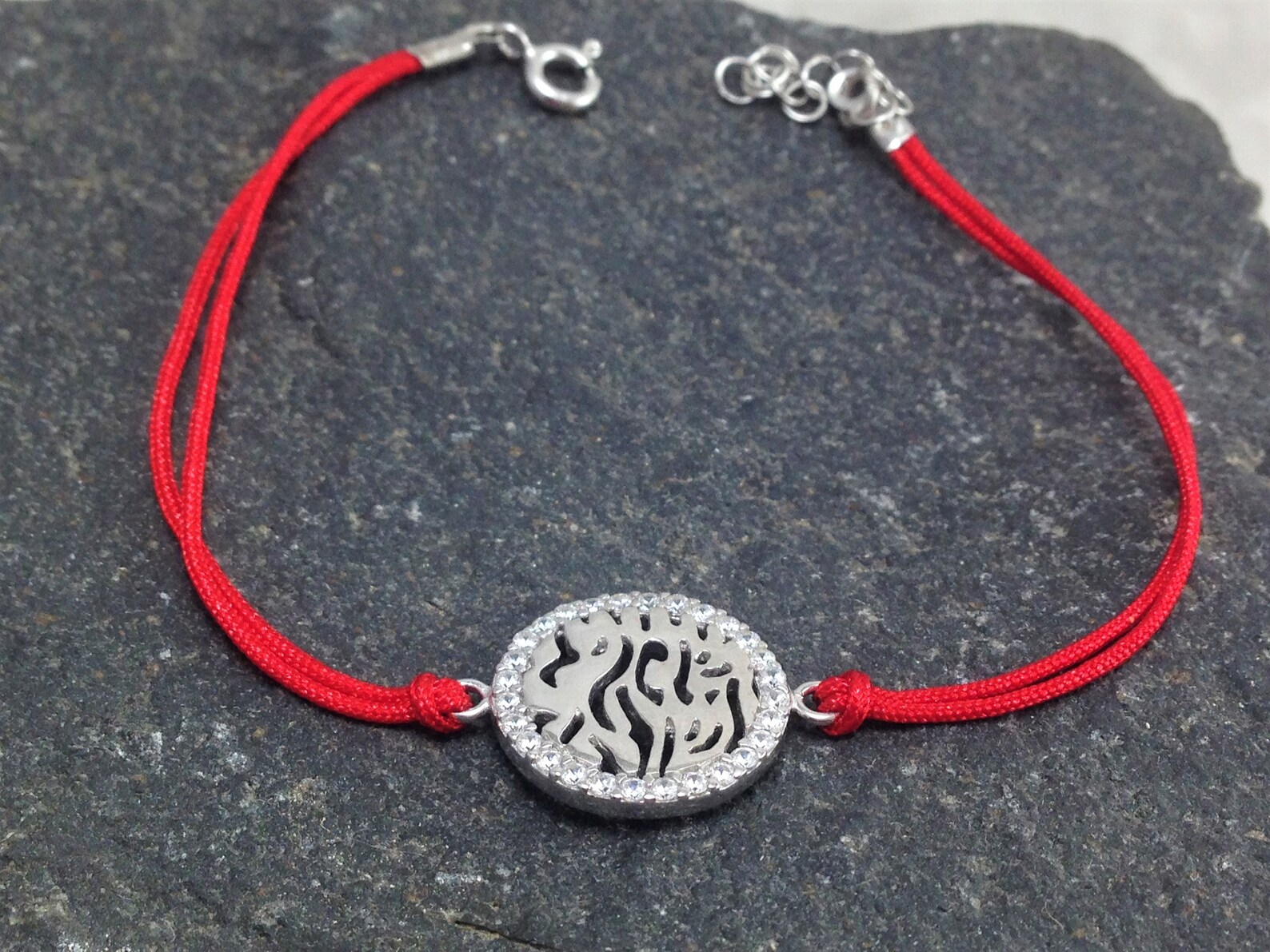 Shema Israel Red String Bracelet Sterling Silver Yellow Gold Etsy UK