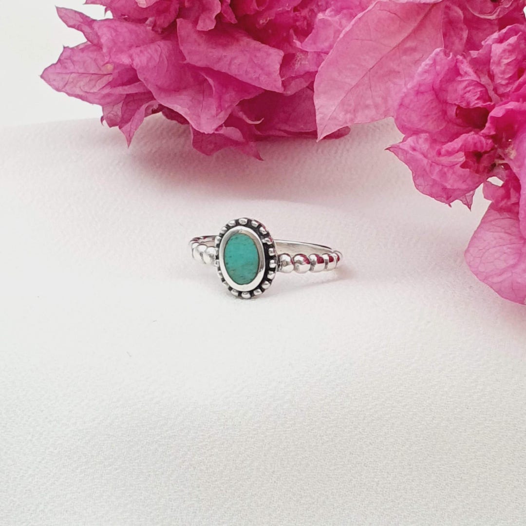 Turquoise Braided Ring: 925 Sterling Silver 2mm Band - Etsy