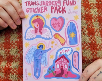 Trans Surgery Fundraiser sticker pack A5