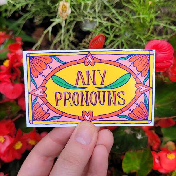 Any Pronouns Vinyl Sticker LGBTQ+ Gender Pride