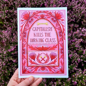 Capitalism Kills the Working Class Stained Glass A5 Art Print