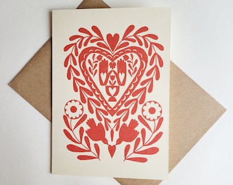 Greeting Card Red Heart Birthday Valentines Partner A6