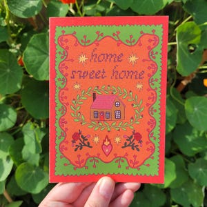 Wenskaart - Home Sweet Home - Verhuizen / Nieuw huis / Bedankt / Vriend / Familie / Partner