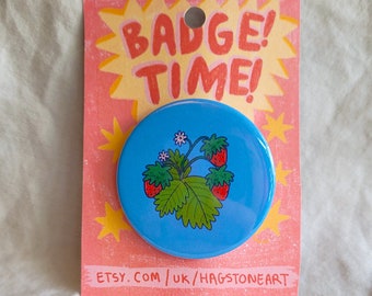 Strawberry Summer Fruit 45mm Badge
