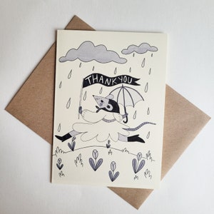 Carte de voeux A6 Merci souris mignonne