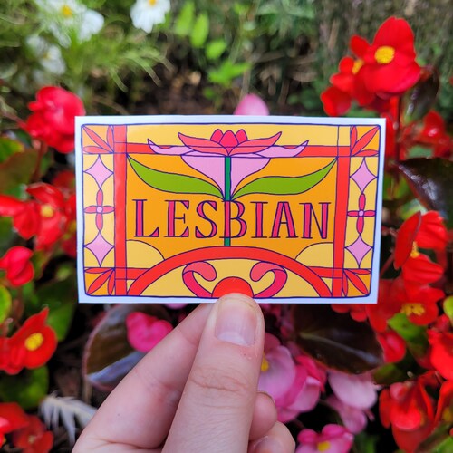 SALE! Lesbian Queer LGBTQ+ Stain Glass Vinyl Sticker