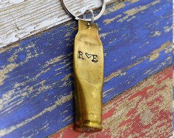 Bullet Keychain Hand Stamped Personalized Bullet Keychain  - Valentine's Gift - Anniversary Gift - Wedding Gift - Birthday Gift
