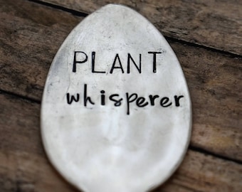 Plant Whisperer - Hand Stamped Garden Spoon - Garden Marker-Silver Spoon-Plant Markers-Funny Garden Marker-Gardener