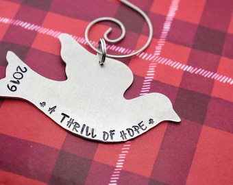 A Thrill of Hope Dove Ornament - Christmas Ornament - Dove Ornament  - Handmade Ornament