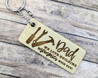 Personalized Wooden Keychain - Father's Day Gift - Gift for Dad - Tool Keychain - Keychain for Dad