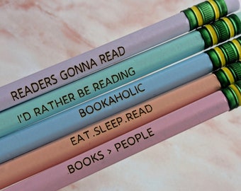 Literary Pencils-Ticonderoga Pencils-Custom Pencils- Funny Pencils-Stationary Gift-Book Club-White Elephant Gift-Bookworm Gift-Book Lover