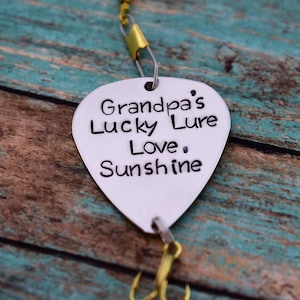 Handmade Stamped Fishing Lure - "Grandpa's Lucky Lure" - Father's Day*Fisherman*Personalized Lure*Gift for Grandpa*