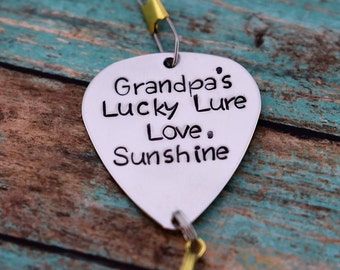 Handmade Stamped Fishing Lure - "Grandpa's Lucky Lure" - Father's Day*Fisherman*Personalized Lure*Gift for Grandpa*