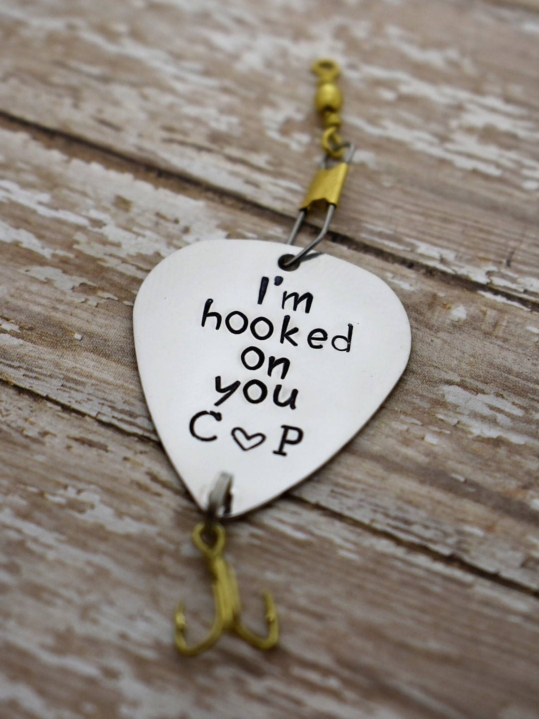 Handmade Stamped Fishing Lure - I'm hooked on you *Personalized Lure ...