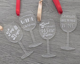 Wine Glass Ornament-Funny Wine Glass Ornament-Wine Lover Gift-Best Friends Gift-Gift for Her-Wine Drinker Gift-Stocking Stuffer