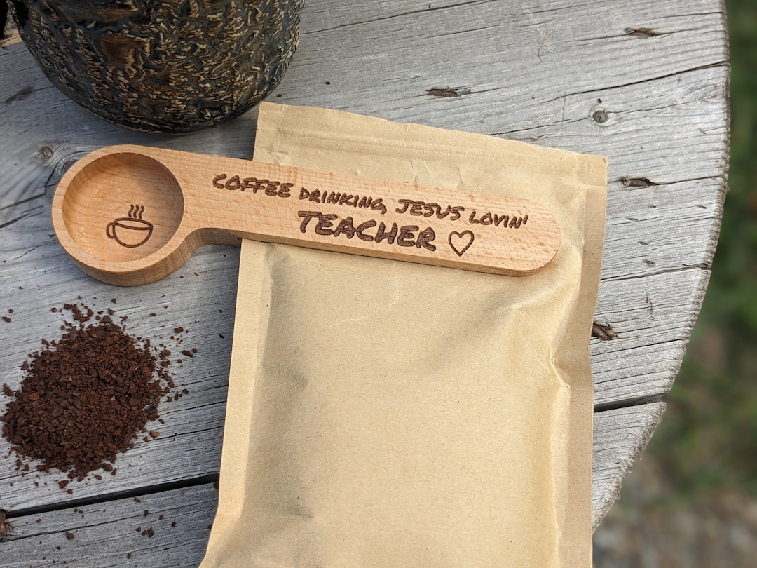Teacher Wooden Coffee Scoopengraved Coffee Scoopwooden Etsy