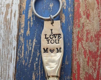 Personalized Bullet Keychain for Him-I Love You Keychain-Custom Initials Gift for Husband-Boyfriend Gift-Couple's Anniversary-Valentine's