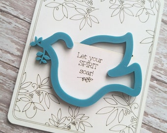Dove Bookmark-Christian Christian Bookmark-Reading Group Gift-Bible Study Group Gift-Book Lover-Book Gift-Let Your Spirit Soar-Acrylic