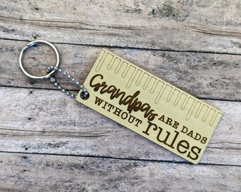 Personalized Wooden Keychain - Father's Day Gift - Gift for Grandpa - Gift from Grandkids