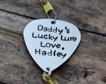 Handmade Stamped Fishing Lure - "Daddy's Lucky Lure" - Father's Day*Fisherman*Personalized Lure*Father-Son Gift*