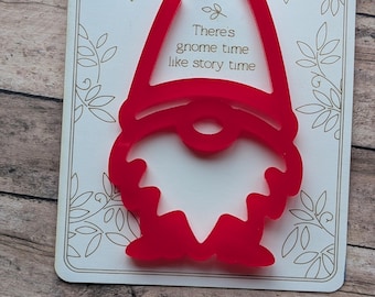 Gnome Shaped Bookmark - Gnome Bookmark - Gnome Gift- Gnome Collector-Acrylic Bookmark-Book Accessory-Gift for Reader-Stocking Stuffer