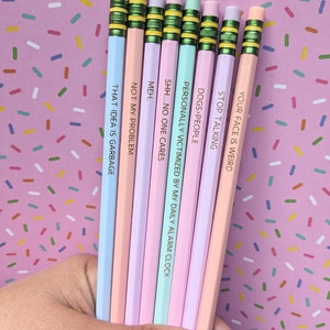 Funny Pastel Pencils-Ticonderoga Pencils-Custom Pencils- Funny Pencils-Stationary Gift-Funny Gift-White Elephant Gift-Funny Office Gift image 3