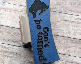 Leather Claw Clip-Laser Engraved-Can't Be Tamed-Hair Clip-Cowgirl-Country Girl-Hair Claw Clip-Country Girl Hair Clip-Western Claw Clip