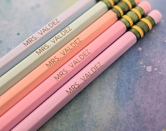 Personalized Ticonderoga Pencils-Custom Pastel Pencils-Teacher's Gift-First Day of School Gift-Custom Ticonderoga Pencils-Teacher Thank You