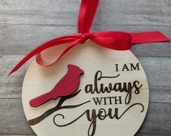 Cardinal Ornament-In Memory Of-Wooden Cardinal Ornament-Memorial Ornaments-Memorial Gift-In Memory of Gift