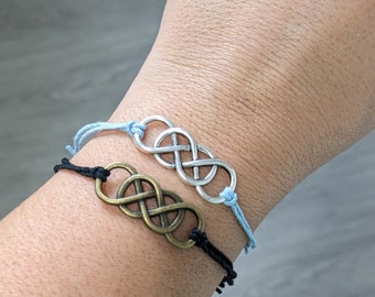 Double Infinity Hemp Cord Bracelet-Unisex Double Infinity Bracelet-Gift for Girlfriend-Gift For Her-Gift For Him-Gift for Spouse
