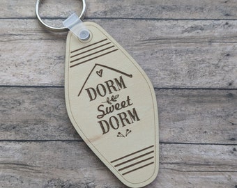 Dorm Room Keychain-Wooden Keychain-Personalized Keychain-College Student Gift-First Year College Student Gift-Dorm Room Accessory