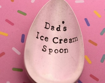 Vintage Hand Stamped Teaspoon - Personalized Ice Cream Spoon - Unique Gift - Personalized Gift- Ice Cream Lover