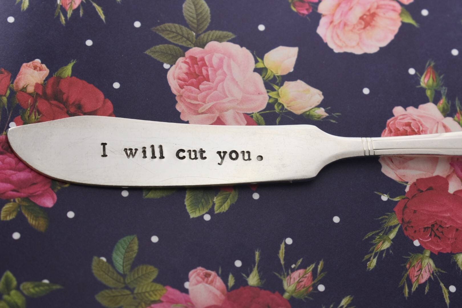 I Will Cut You Cutting Board and Feelin' Stabby Cheese Knife Gift