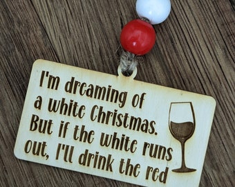 Wine Christmas Ornament - Wine Lover - Wine Gift - Friend Ornament  - Wine Ornament