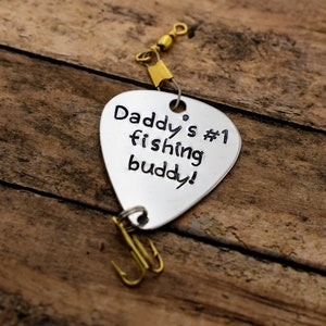 Handmade Stamped Fishing Lure - &quot;Daddy&#39;s #1 Fishing Buddy&quot; - Father&#39;s Day*Fisherman*Personalized Lure*Father - Son Gift&quot;