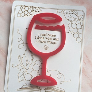 Wine Glass Shaped Bookmark - Wine Club Gift - Wine Lover Gift - Acrylic Bookmark - Book Accessory - Gift for Reader - Stocking Stuffer